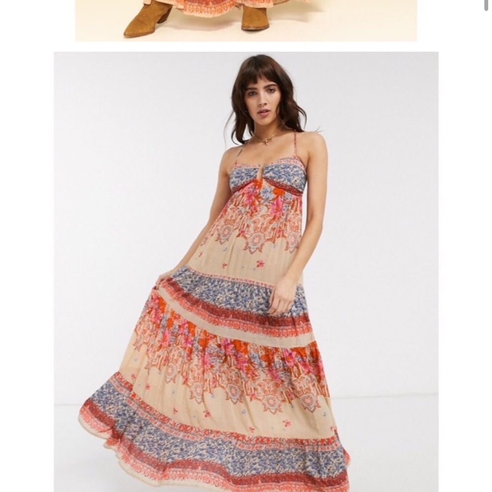 Floral Bohemian Dress with Spaghetti Straps